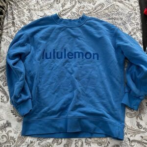 lululemon perfectly oversized crewneck blue nile logo size 4